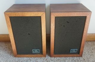 Rare Dlk Acousical Products Minneapolis Model 1/4 Small Bookshelf Speakers