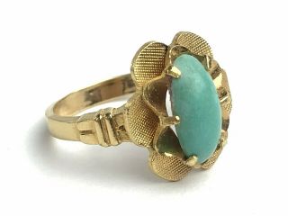 Vintage 10k Gold Filled Turquoise Ring Size 5