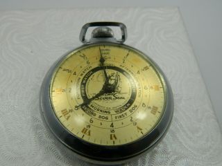 Vintage 1938 Seven Seas Nautical Clock Co.  24 Hr Hand Winding Pocket Watch M