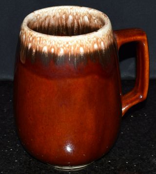 Vintage Hull Pottery Usa Brown Drip Large Coffee/stein/mug With Handle 6 " Tall