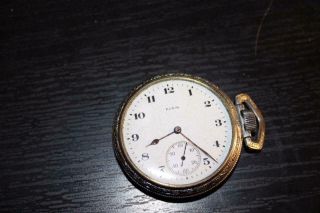 Vintage Elgin Pocket Watch With Streamlined Diesel Train On The Case