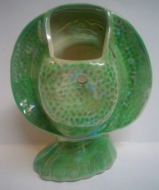Vintage Lady Head Vase/ Wall Pocket Green Luster 7 1/4 