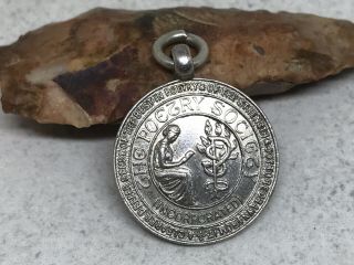 Vintage British Tj Skelton Sterling Silver Poets Medal Watch Fob Pendant