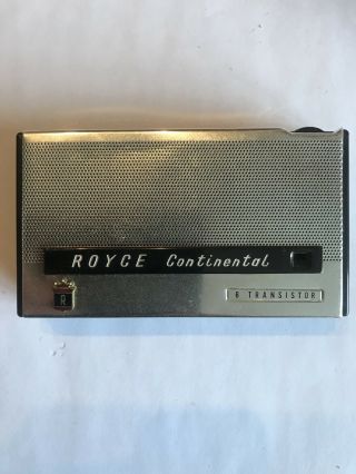 Rare.  Vintage Royce Continental Ft - 620 Transistor Radio 6tp31a W/ Case