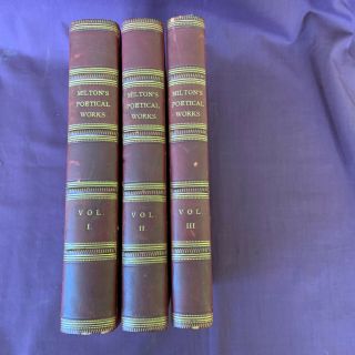 The Poetical Of John Milton In Three Volumes.  1826 Bindings