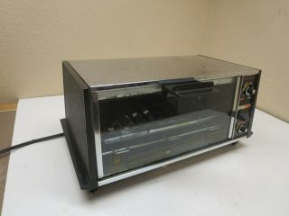 Vintage GE General Electric Toaster Oven Toast N Broil Chrome W/Trays A3T50 4
