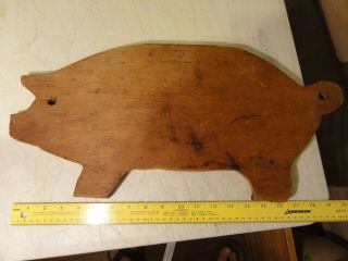 Vintage Wood Pig Cutting Board Country Farmhouse Rustic Hand Crafted,  21 X 10 "