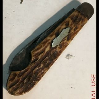 Vintage Blandula Germany Made 2 Blade Bone Handled Folding Pocket Knife
