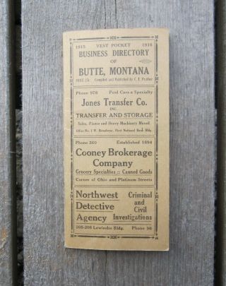 Butte Montana Vest Pocket Business Directory 1915 - 1916