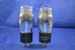 (1) Matched 71a Audio Vacuum Tubes (1) Sylvania (1) Tung - Sol