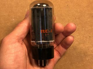 Nos Rca 5u4gb Rectifier Tube 1974 Black Plate Tests Perfect Halo Getter