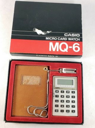 Rare Vintage Nos Casio Mq - 6 Micro Card Watch - Calculator - Japan