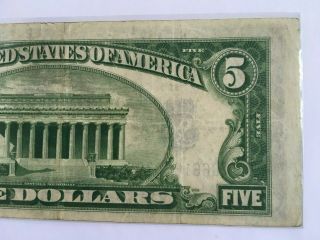 SERIES 1934 - A $5 FIVE DOLLAR Bill BLUE SEAL SILVER CERTIFICATE Vintage NOTE 5