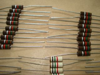 100 mil spec RC32 1W tube carbon comp resistors Allen Bradley TRW Stackpole NOS 5
