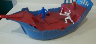 Vintage Ideal Playset Pirate Ship Jolly Roger
