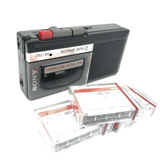 Sony M - 740 Micro Cassette Recorder 2 Tape Speeds,  3 Blank Cassette Tapes