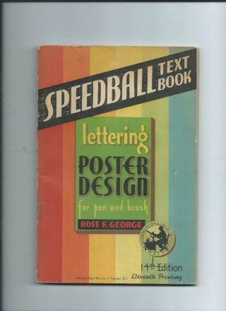 Speedball Text Book - Lettering And Poster Design Pen Brush 1941 Vintage Booklet