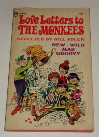 Vintage 1967 Paperback Book,  Love Letters To The Monkees,  Davy Mickey Peter Mike
