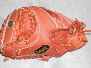 Exc Vintage Cooper Leather Catchers Mitt Baseball Glove Black Diamond Rht 662