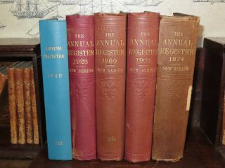 1874 The Annual Register X 5 Volumes Churchill Russia America Burma India