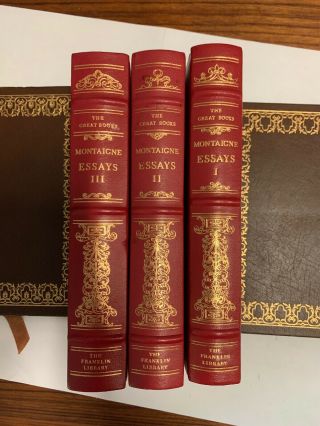 The Great Books Franklin Library Leather Bound Montaigne Essay 3 Volume Book Set