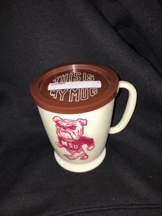 Vintage Mississippi State University Msu Fighting Bulldogs Plastic Mug Usa Made