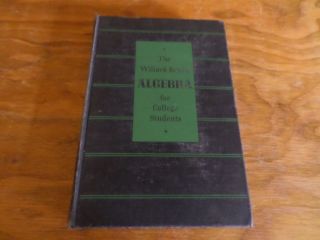 Algebra For College Students (hardcover 1936) Domestic