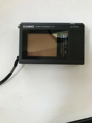 Casio Portable,  Pocket Tv B&w Model Tv - 10.  Takes 3 Aa Batteries.  W/case