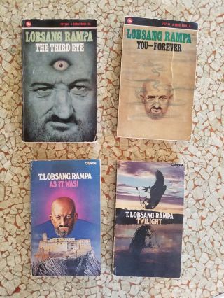 T.  Lobsang Rampa Three Paperbacks Signed By Author With Photos And Inscriptions
