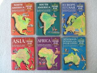 Golden Book Picture Atlas Of The World,  6 Volumes,  Vintage