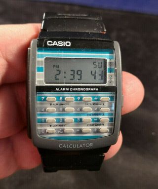 Vintage Casio 437 Ldf - 40 Calculator Watch In.  Well.  Lower$