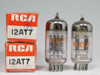 Rca 12at7 Ecc81 Matched Vintage Vacuum Tube Pair Round Getter Nos (test 75)