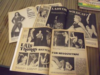 Vintage Wrestling Guide Magazines with Ladies,  Female,  Women,  Girls Wrestling 4