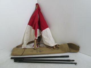Vintage Us Army Semaphore Flag Kit W/ Soft Carry Bag