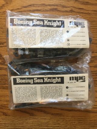 2x Vintage Mpc 1/72 Boeing Sea Knight Model Kits No Box Open
