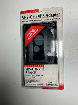 Vhs - C To Vhs Converter V - 0731 Motorized Camcorder Cassette Tape Adapter Ambico