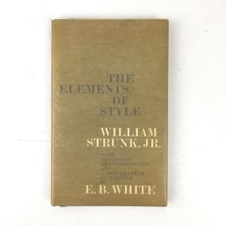 The Elements Of Style Strunk E.  B.  White Vintage 1959 Hc Dj 1st How To Write Book
