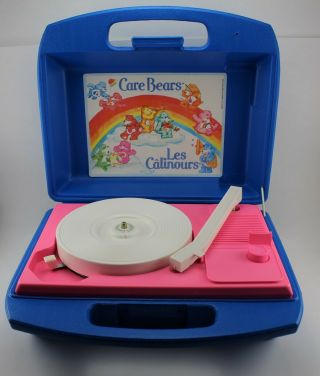 Vintage Care Bears Record Player Turntable And Tape Daylin L@@k