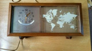 Vintage General Electric World Time Zone Clock 1960 