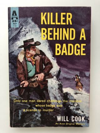 Killer Behind A Badge - Vintage Avon Pulp Paperback By Will Cook