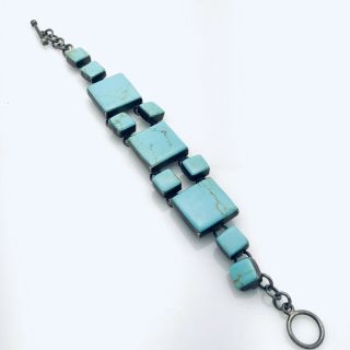 925 Sterling Silver Mexico Vintage Turquoise Bracelet