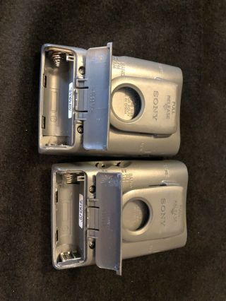 Pair Vintage Sony AM/FM Walkman Radios & Headphones SRF - 59 7