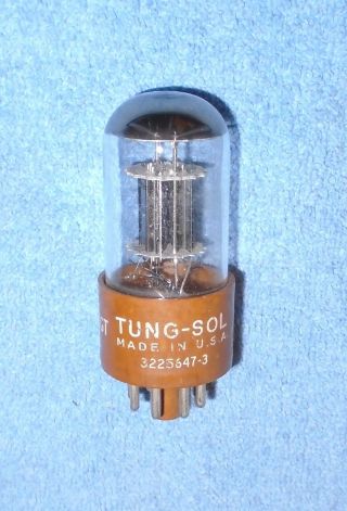 1 Tung - Sol 6sl7gt Vacuum Tube - 1956 Vintage Brown Base Audio Twin Triode