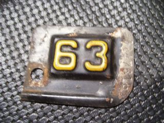 Vintage 1963 Model Year Auto Tag License Plate Emblem Gm Ford Dodge Chevy Part