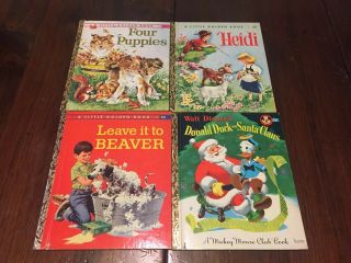 Little Golden Books Leave It To Beaver - Donald Duck & Santa - Heidi - Four Puppies