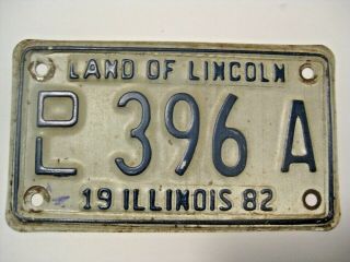 Vintage 1982 Illinois Motorcycle License Plate Check Out Our License Plates