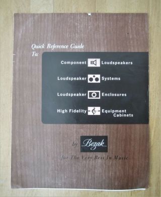 Bozak Speakers Vintage Brochure