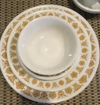 Vintage Corelle “butterfly Gold " China Set Of 4