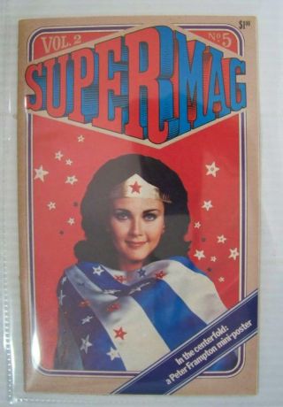 Vintage Supermag Vol.  2 No.  5 Wonder Woman 1977 Peter Frampton Beatleman Rareia