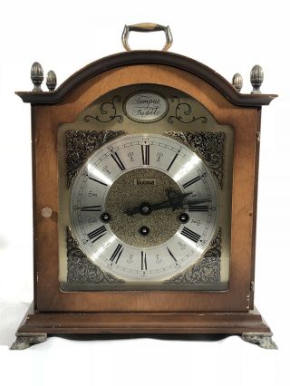 Vintage Bulova Tempus Fugit Mantle Clock - Germany With Key